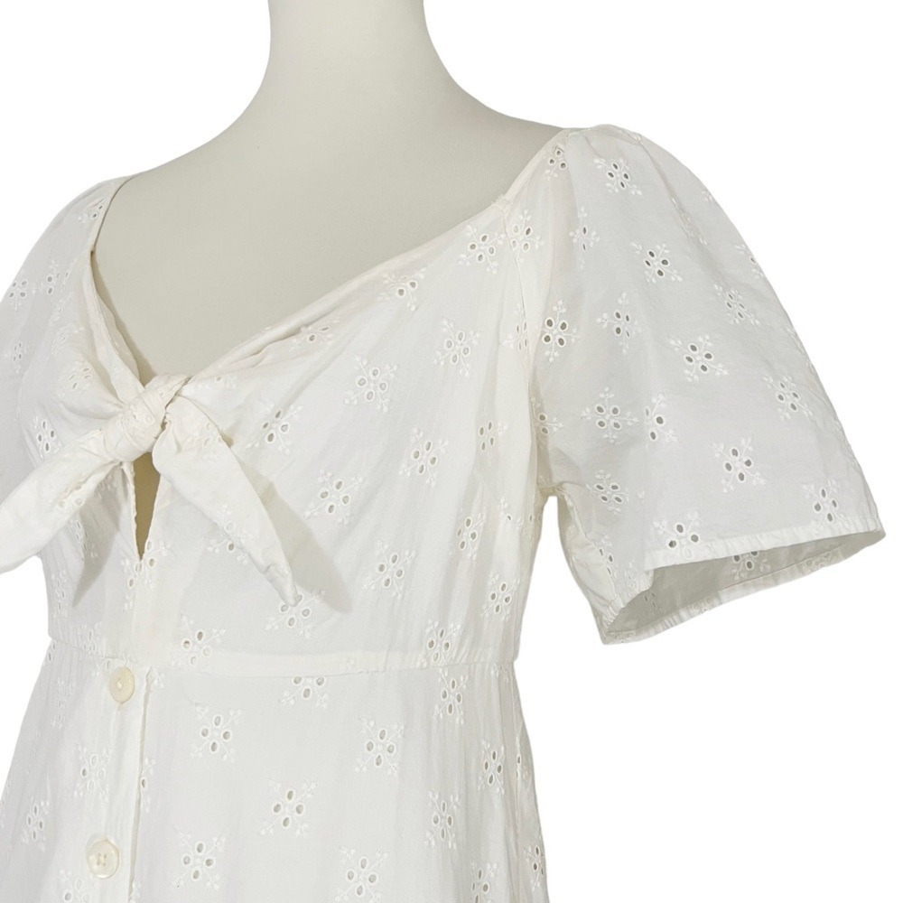 Madewell Eyelet Tie-Front Midi Dress - Picture 8 of 12